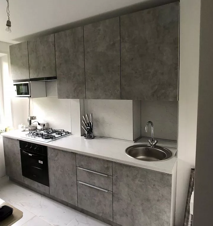 Кухня 925, прямая, серая
