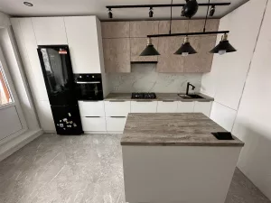 Кухня 106, с полуостровом, белая