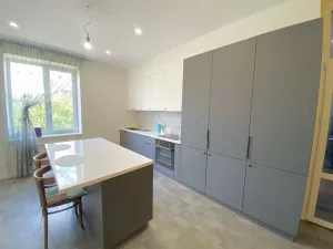 Кухня 202, с полуостровом, серая